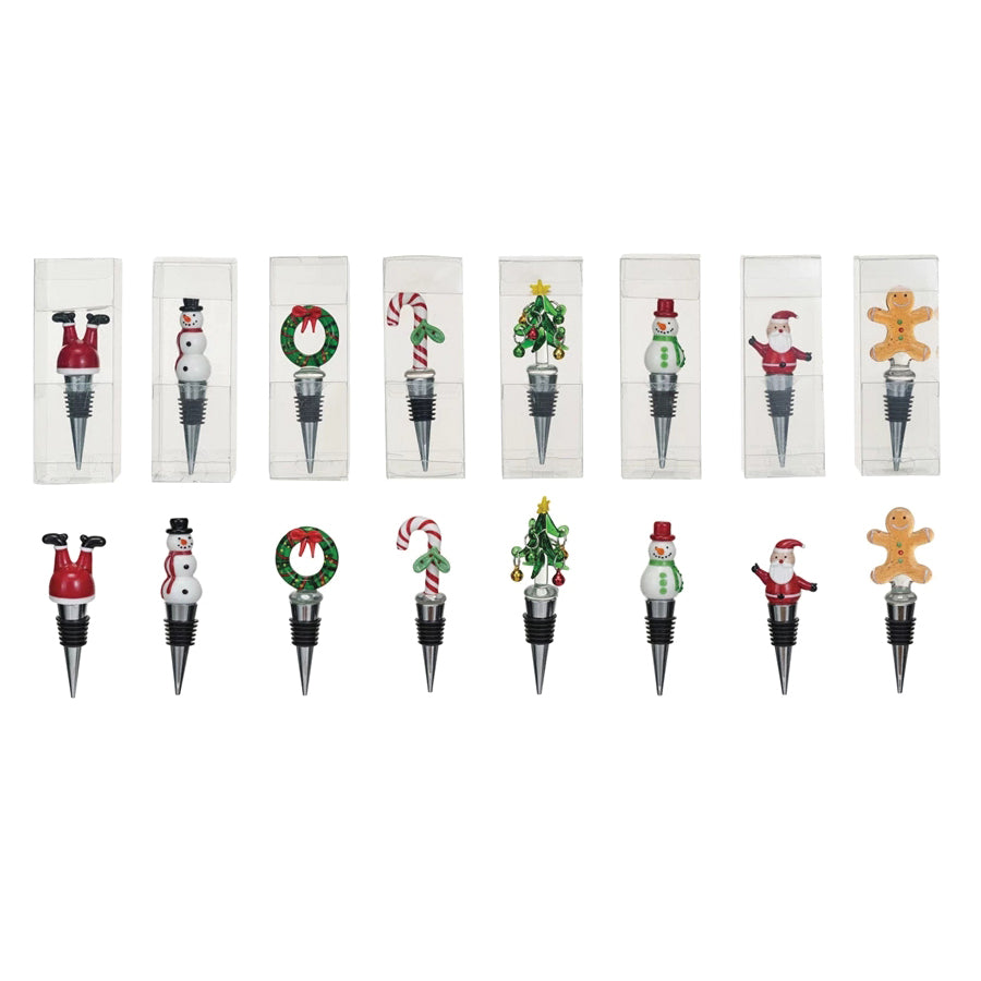 Hand-Painted Holiday Wine Stopper