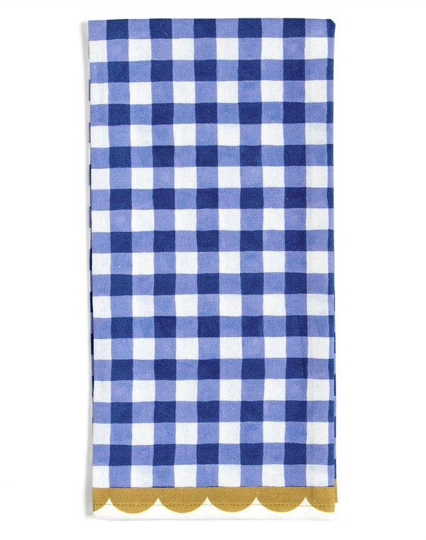 Gingham Scalloped Tea Towel