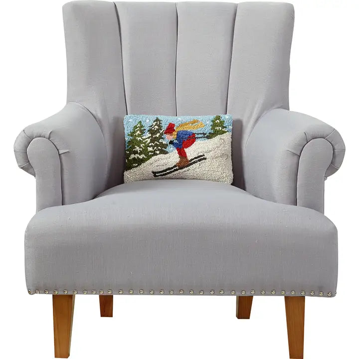 Downhill Skier Hook Pillow