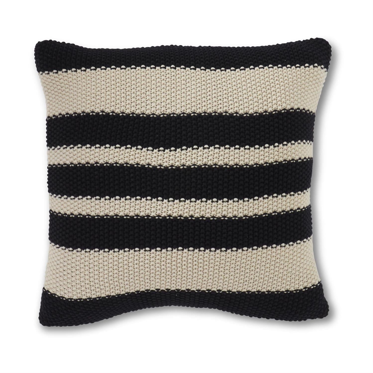 Cotton Knit Striped Pillow