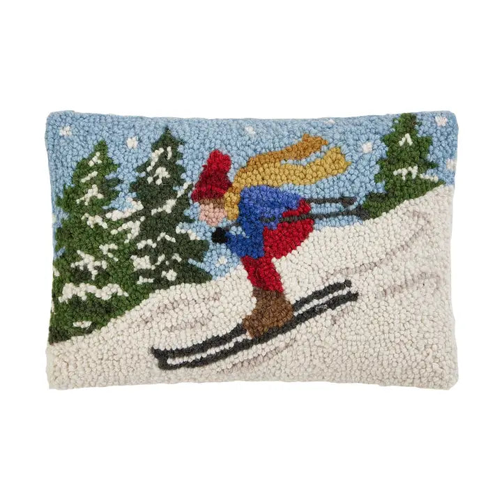 Downhill Skier Hook Pillow