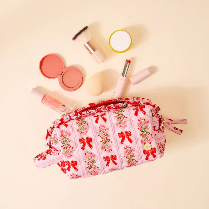Essentials Quilted Cosmetic Pouch