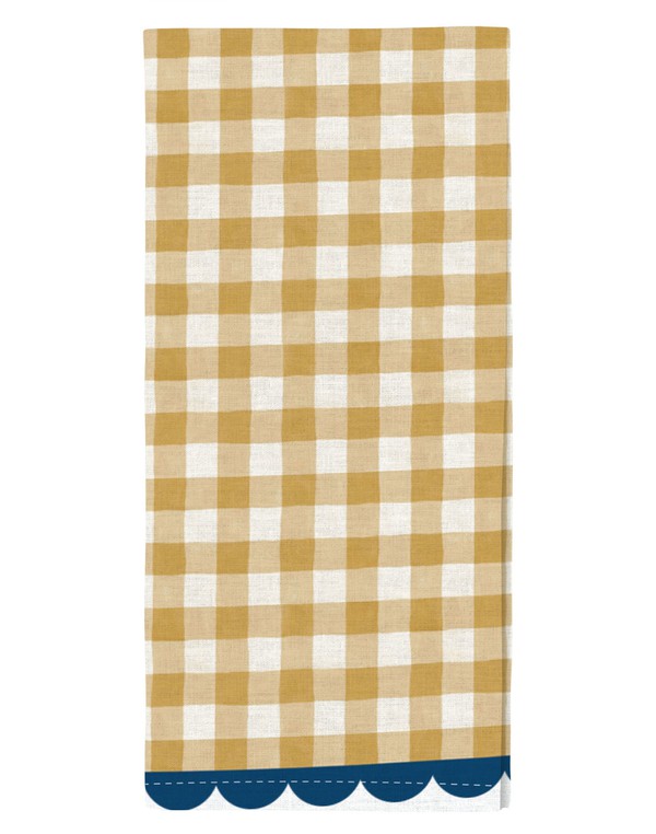 Gingham Scalloped Tea Towel