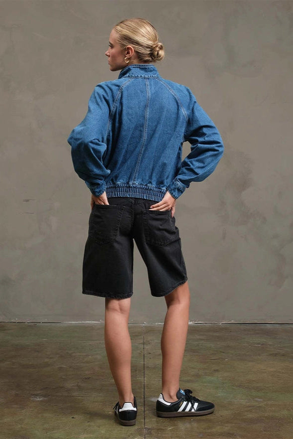 The Kadie Denim Bomber Jacket