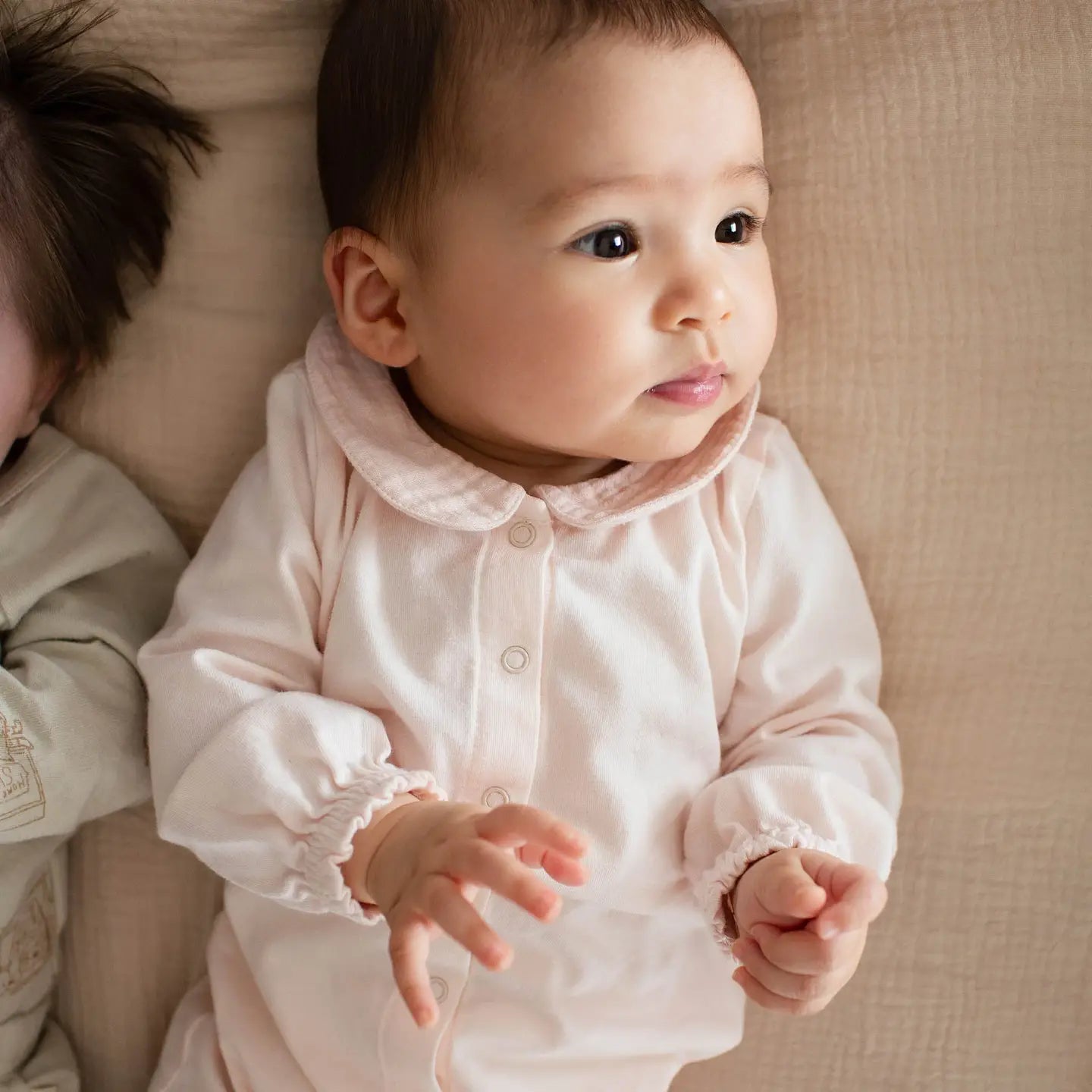 Muslin Collar Infant Girl Jumpsuit