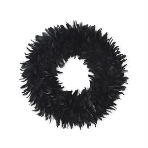 Black Wispy Feather Wreath