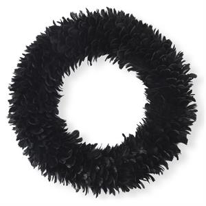 Black Wispy Feather Wreath