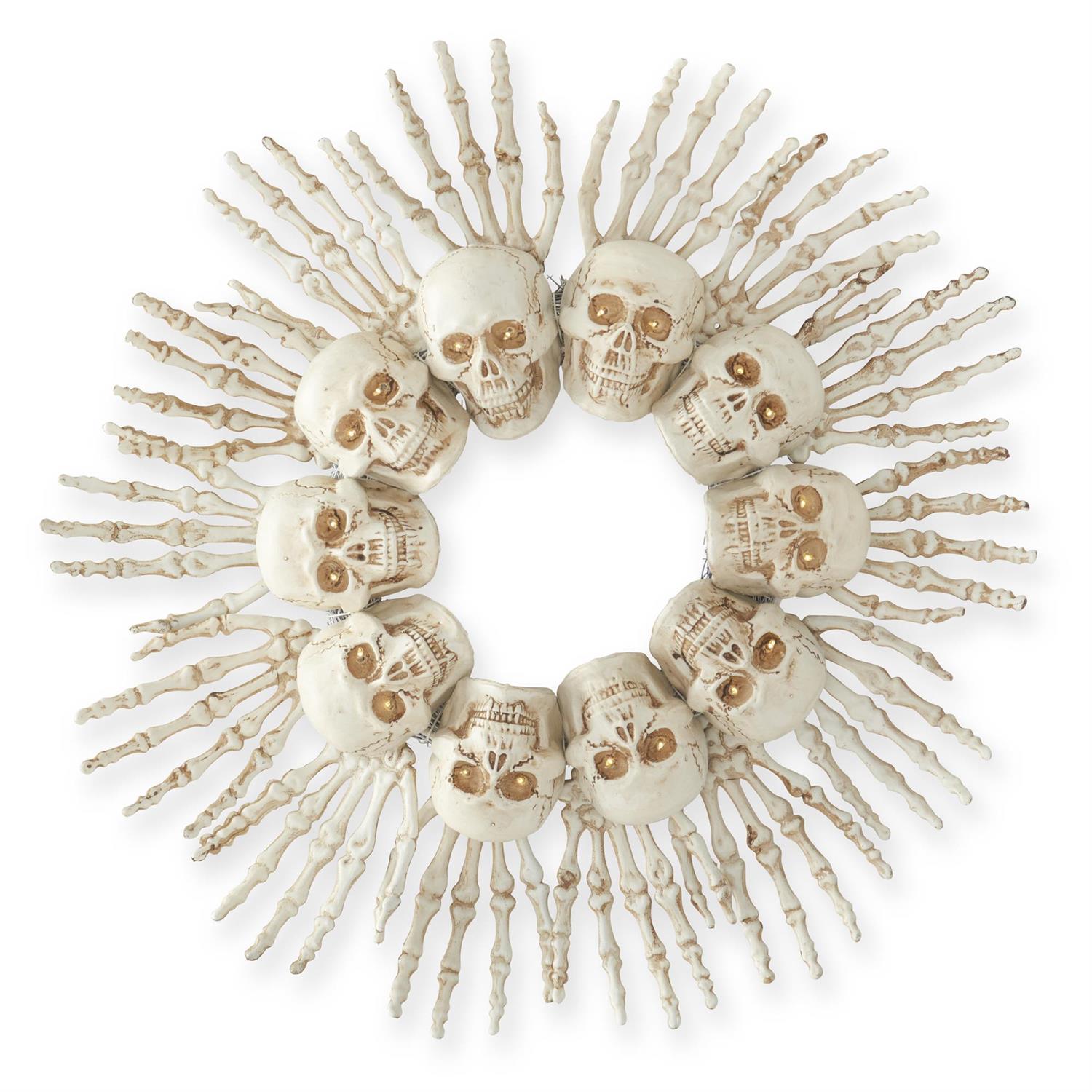 Skull & Bone LED Halloween Wreath