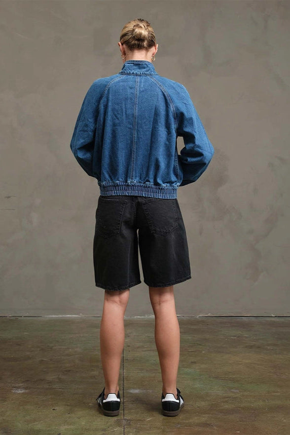 The Kadie Denim Bomber Jacket