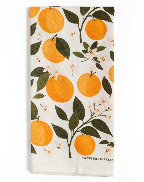 Orange tea towel