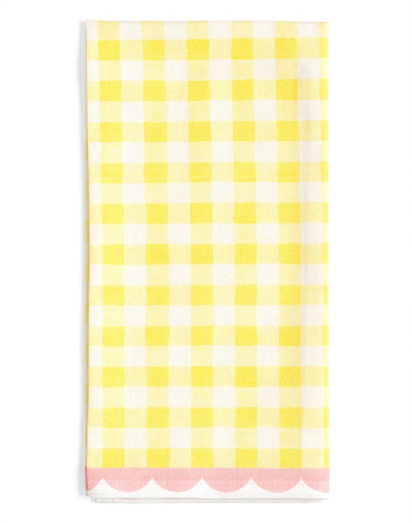 Gingham Scalloped Tea Towel