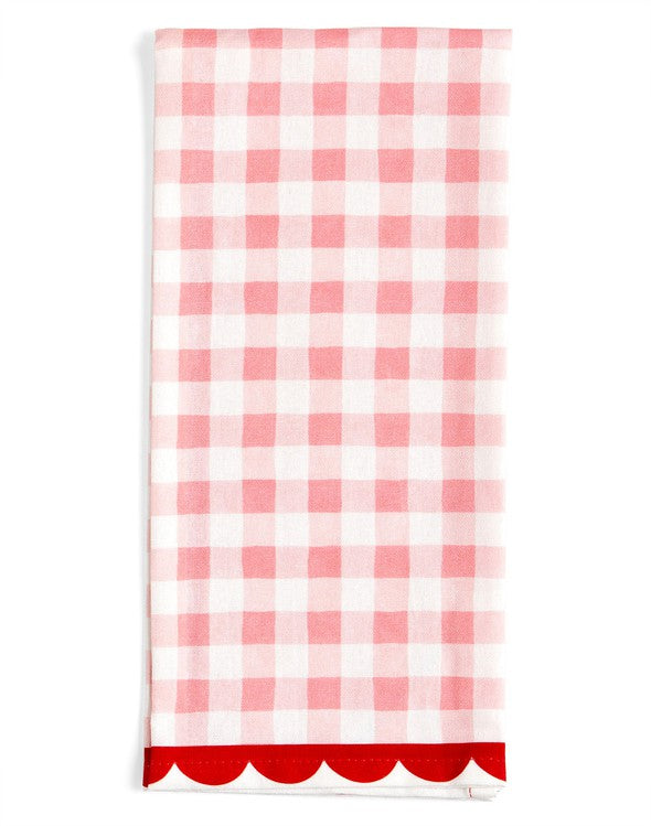 Gingham Scalloped Tea Towel