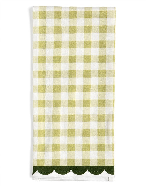 Gingham Scalloped Tea Towel