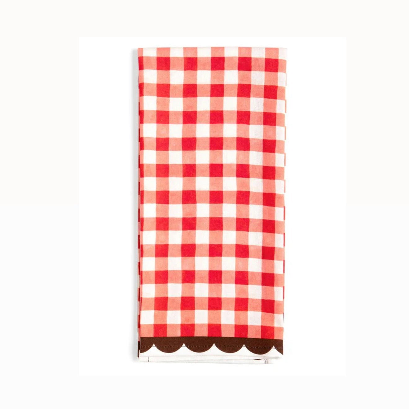 Gingham Scalloped Tea Towel