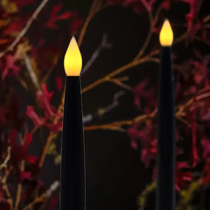 Battery Operated Hanging Black Taper Candles