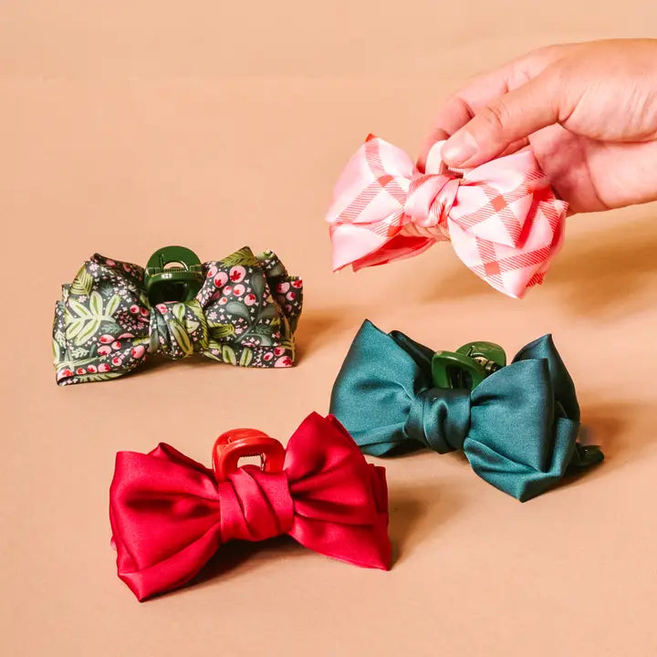 Mini Satin Bow Claw Clip