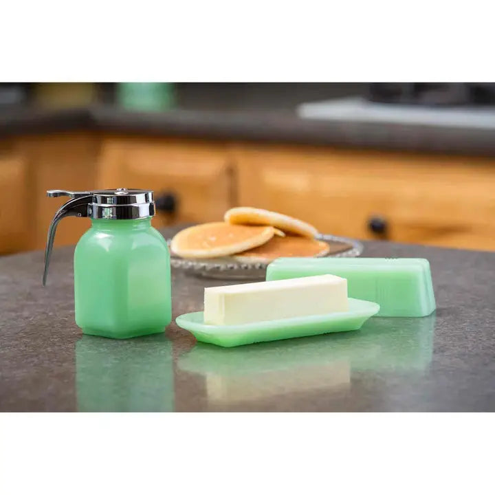 Jadeite Glass Syrup Dispenser