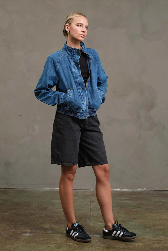 The Kadie Denim Bomber Jacket