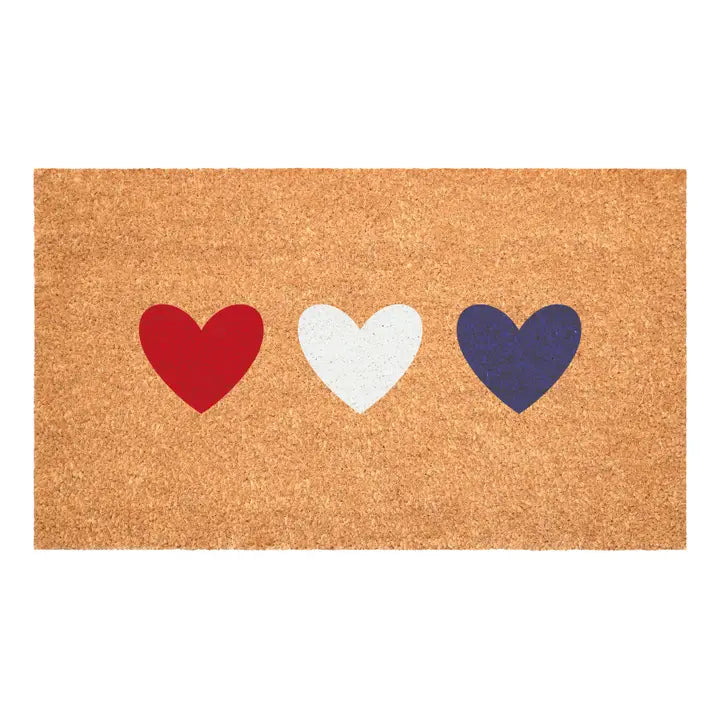 Patriotic Hearts Doormat