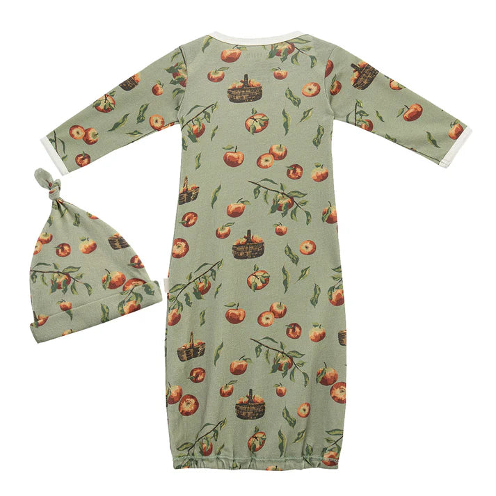 Organic Cotton Newborn Gown and Hat Set