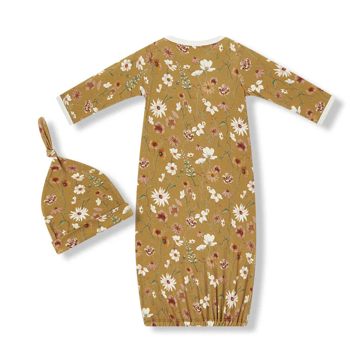 Luxe Stretch Newborn Gown and Hat Set