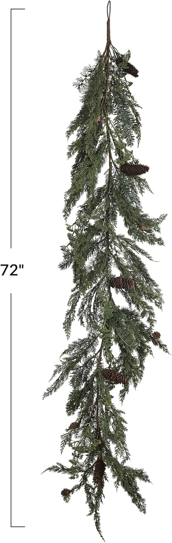 Faux Spruce & Pine Garland with Natural Pinecones