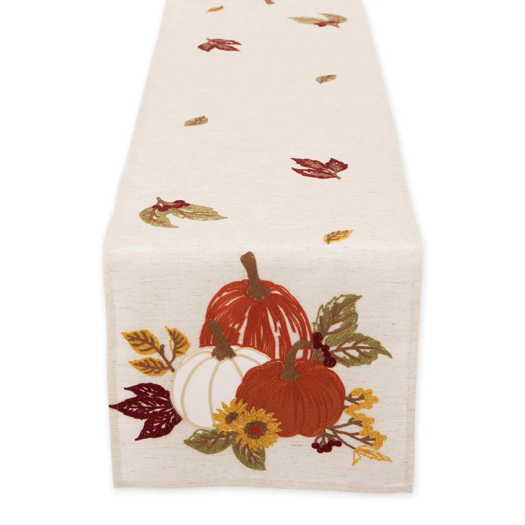 Pumpkin Harvest Embellished Table Runner