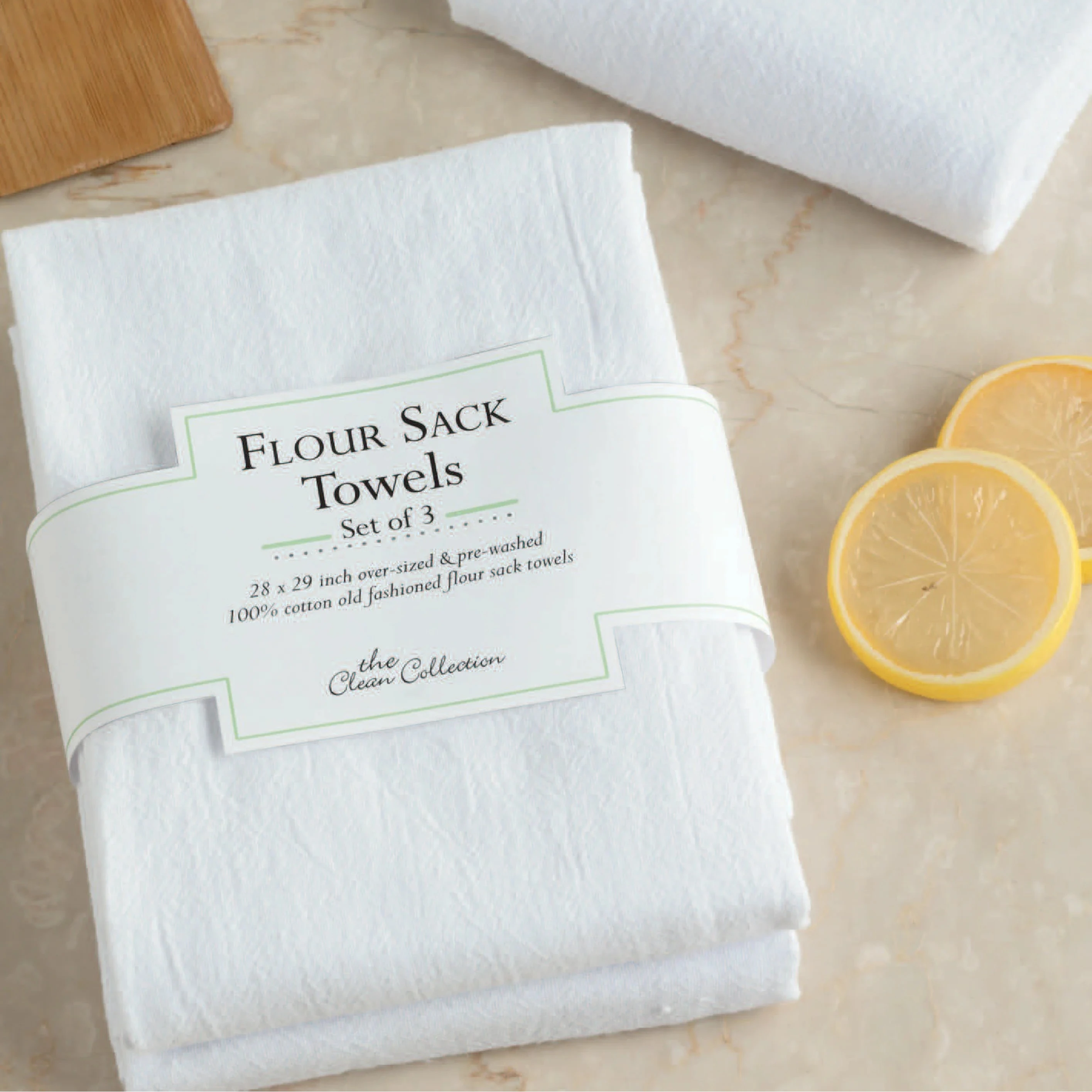White Flour Sack Towels Set/3