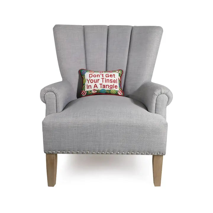 Tinsel Tangle Embroidered Pillow