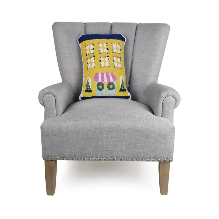 Yellow House Shaped Hook Pillow