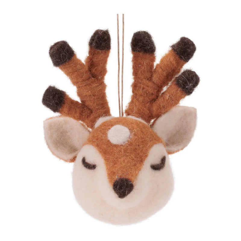 Felt Reindeer Head Ornament