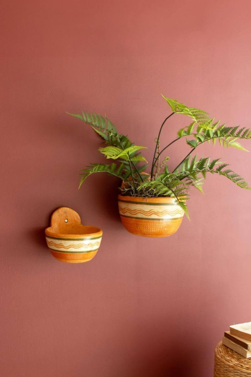 Painted Terracotta Wall Planter