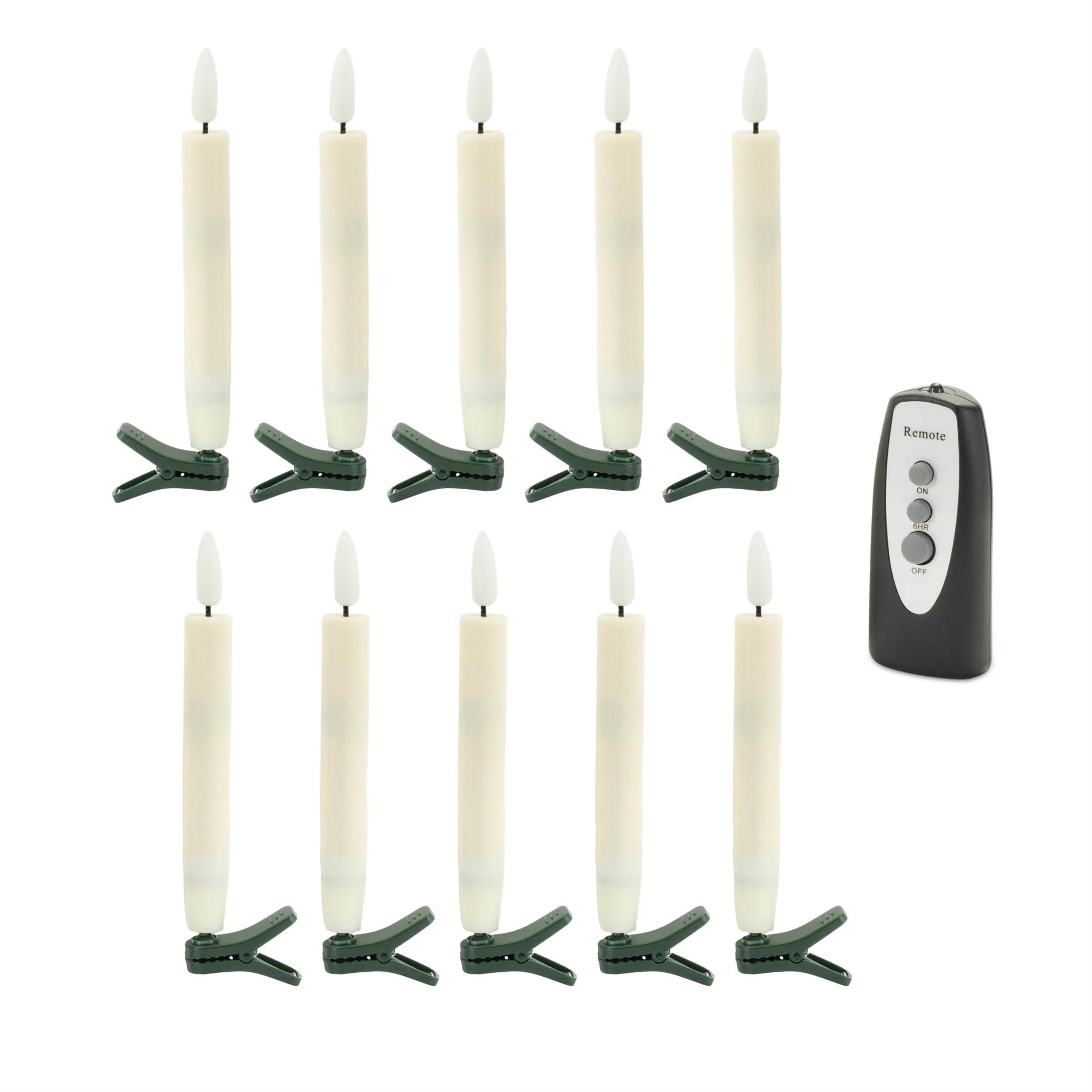 Wintergreen Clip-On Flameless Taper Candles With Remote