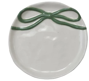 Stoneware Dish with Bow