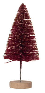 Gold Glitter Bottle Brush Tree with Wood Base
