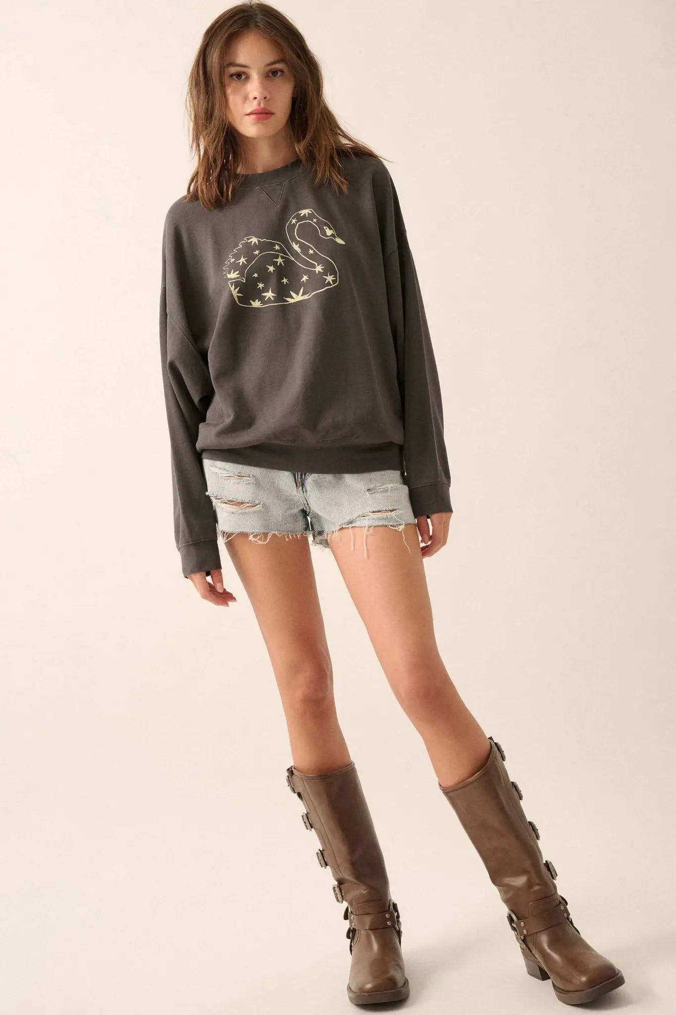 Star Swan Graphic Sweatshirt