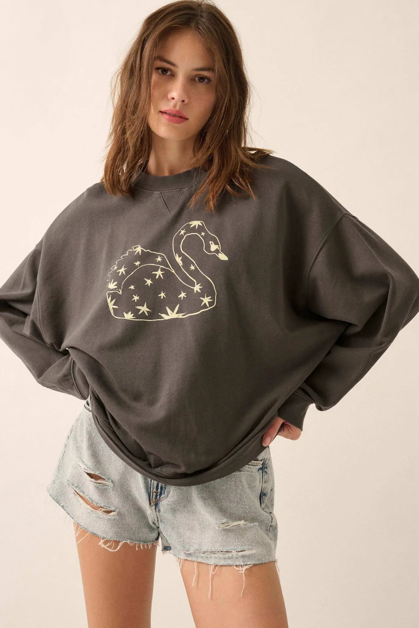Star Swan Graphic Sweatshirt