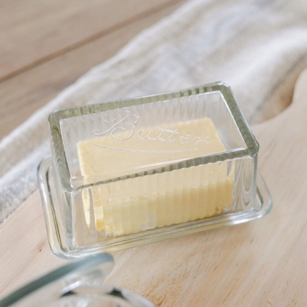 Pressed Glass Butter Dish