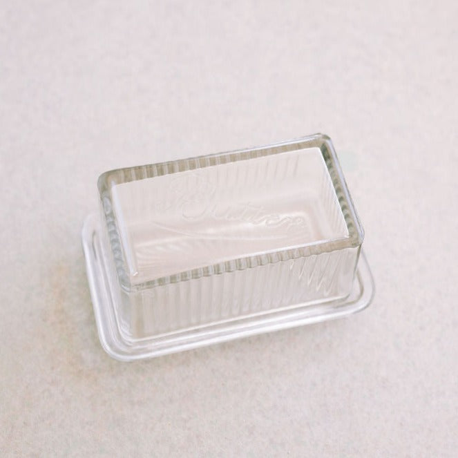 Pressed Glass Butter Dish
