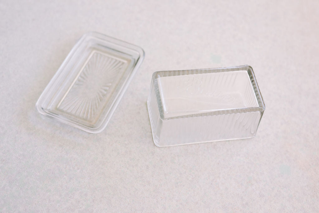 Pressed Glass Butter Dish