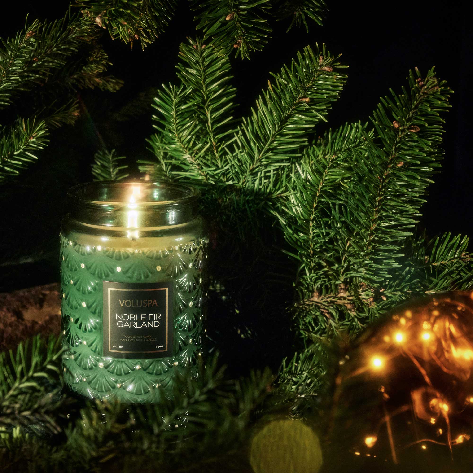 Noble Fir Garland Candle