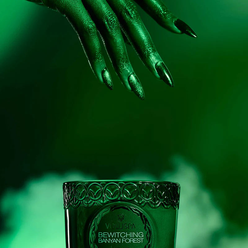Bewitching Banyan Forest Wicked Candle product shoot.