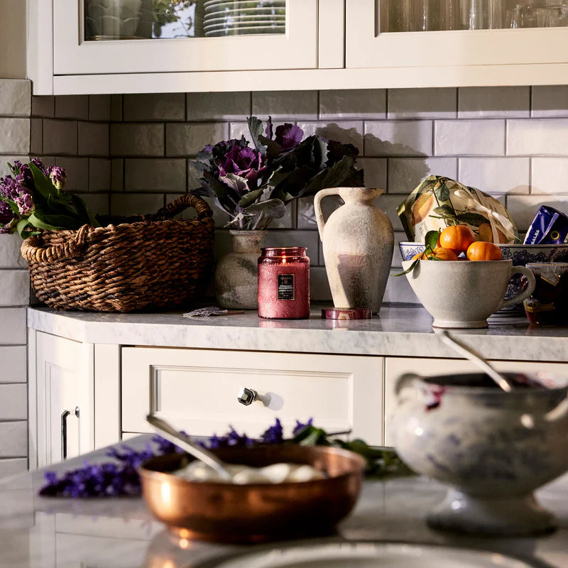 Voluspa Foraged Wild berry Candle product shoot.