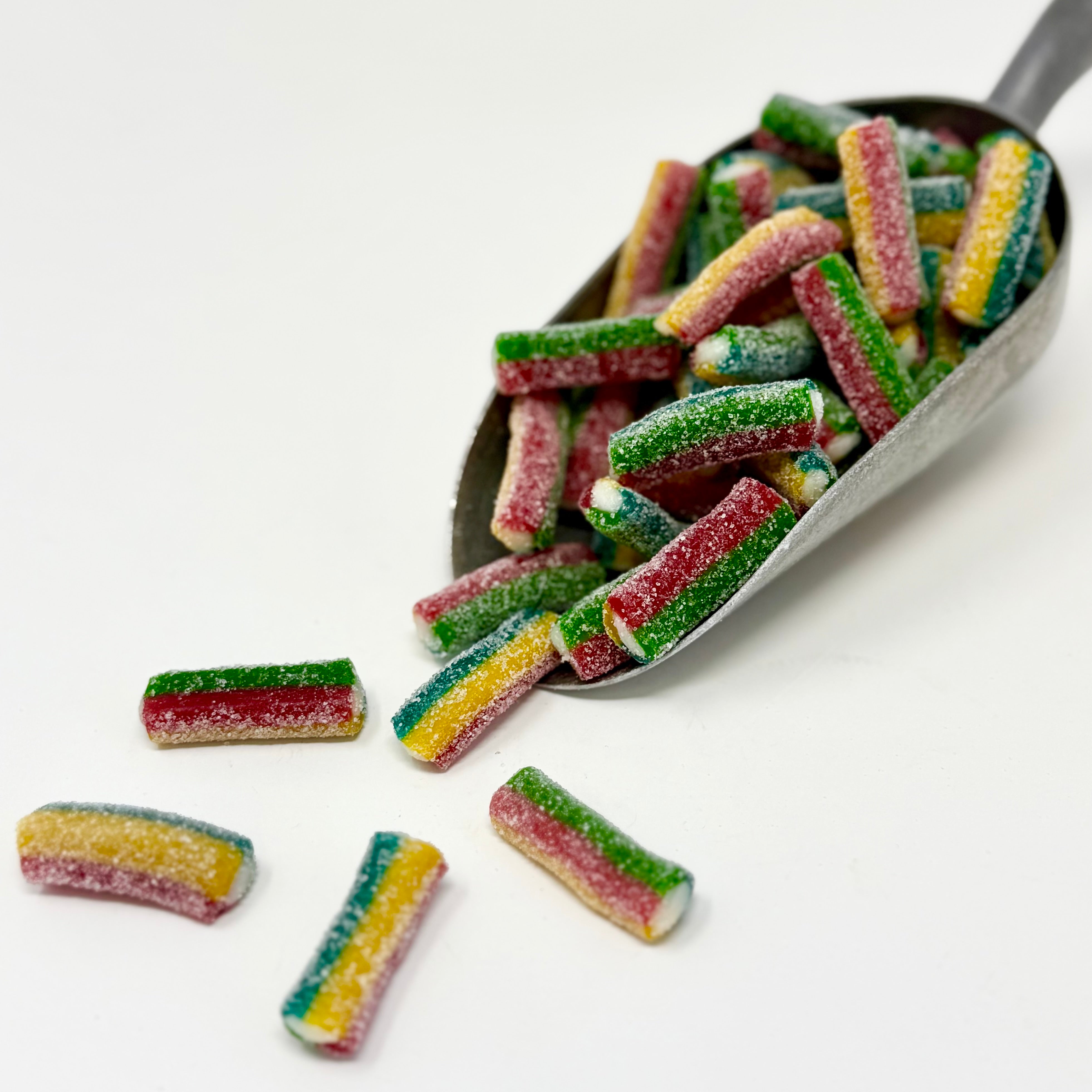 Rainbow Swedish cream licorice in a scoop