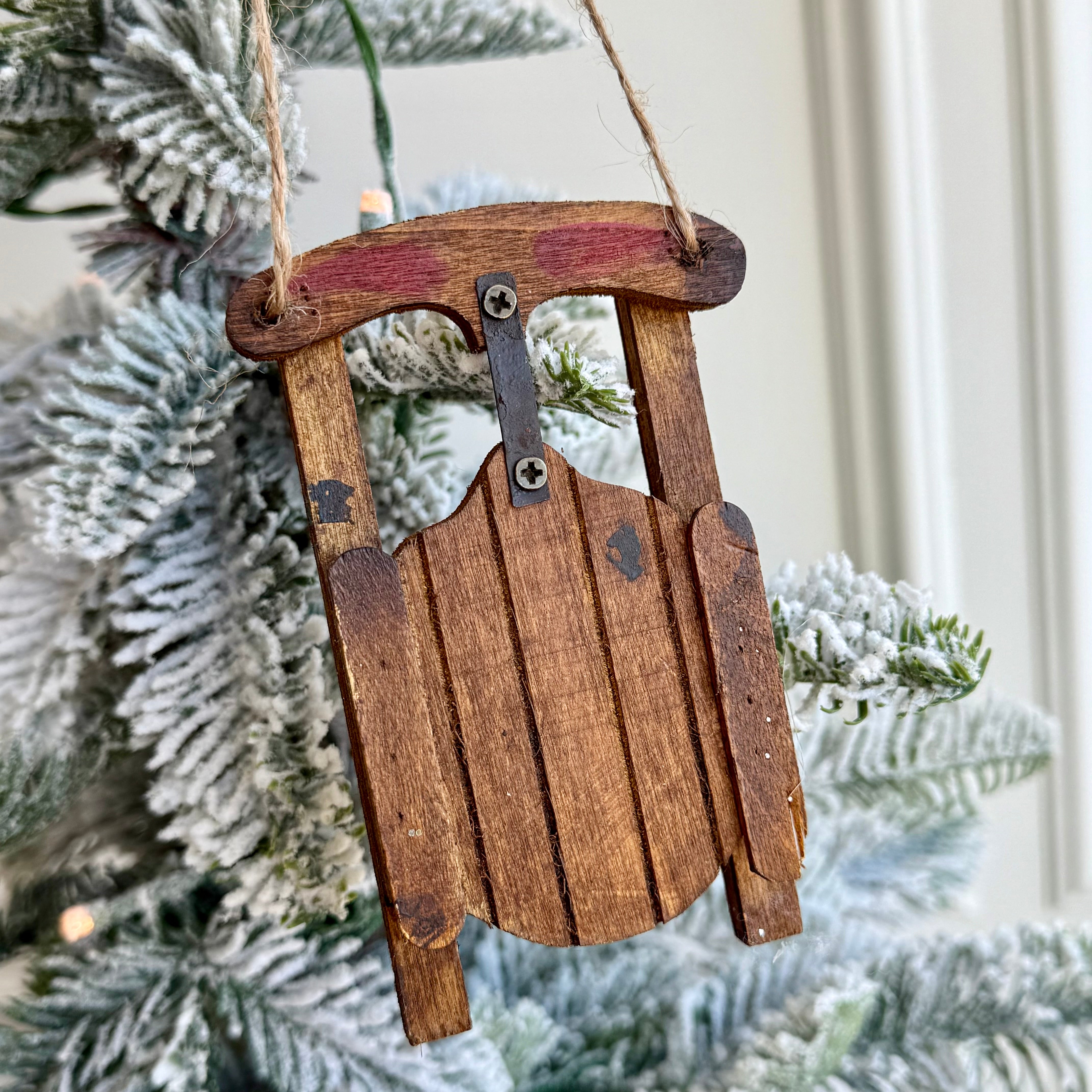 Wood Sled Ornament