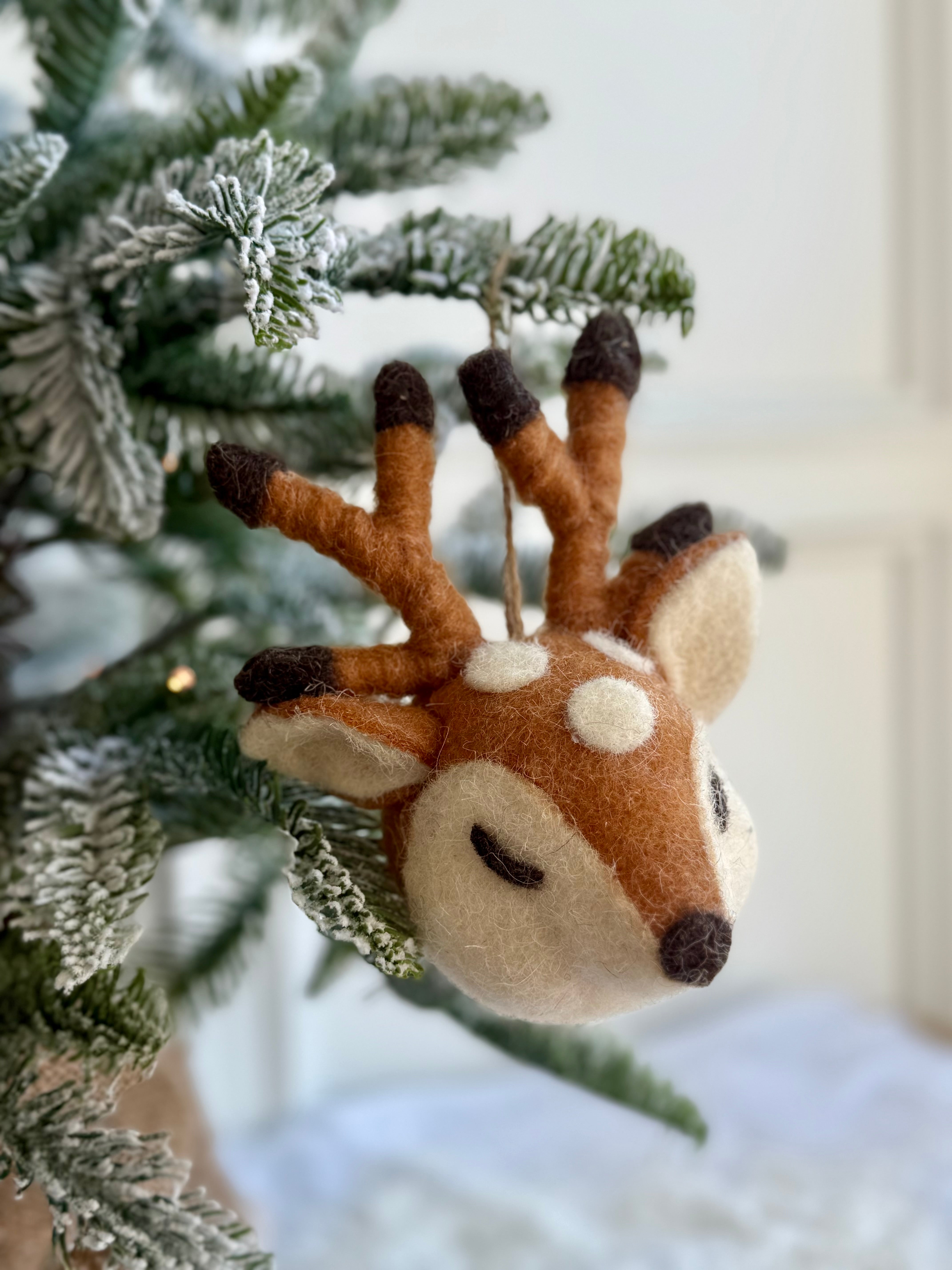 Felt Reindeer Head Ornament