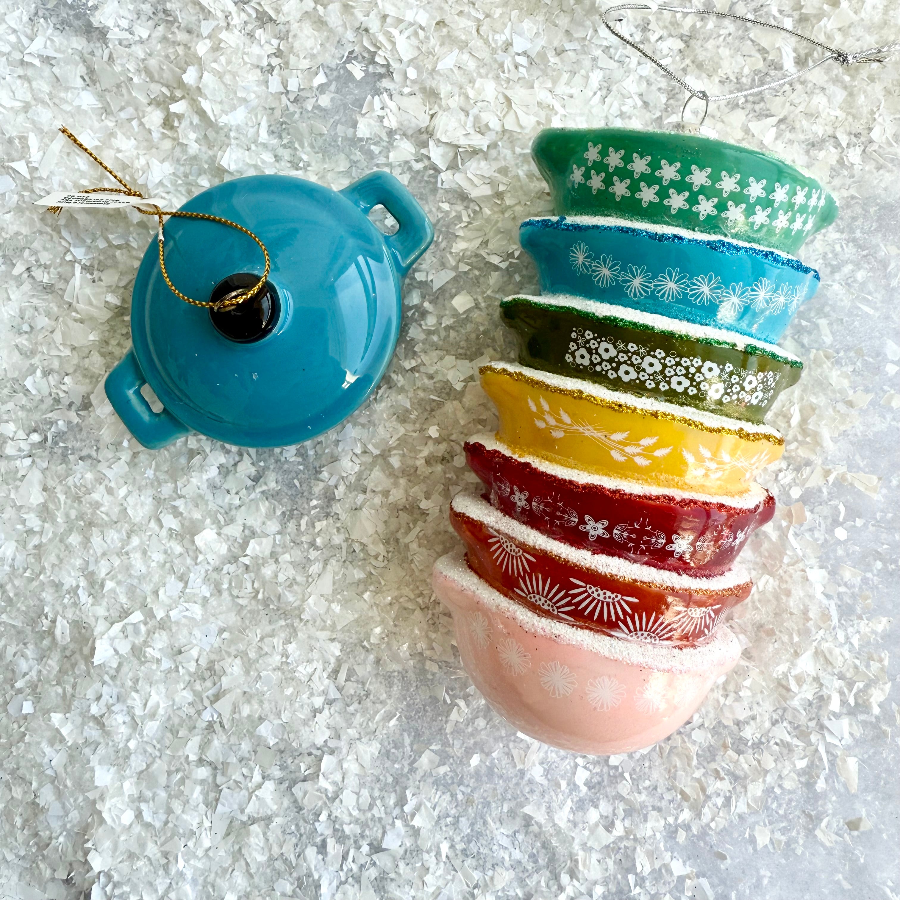 Stacked Rainbow Mixing Bowl Ornament