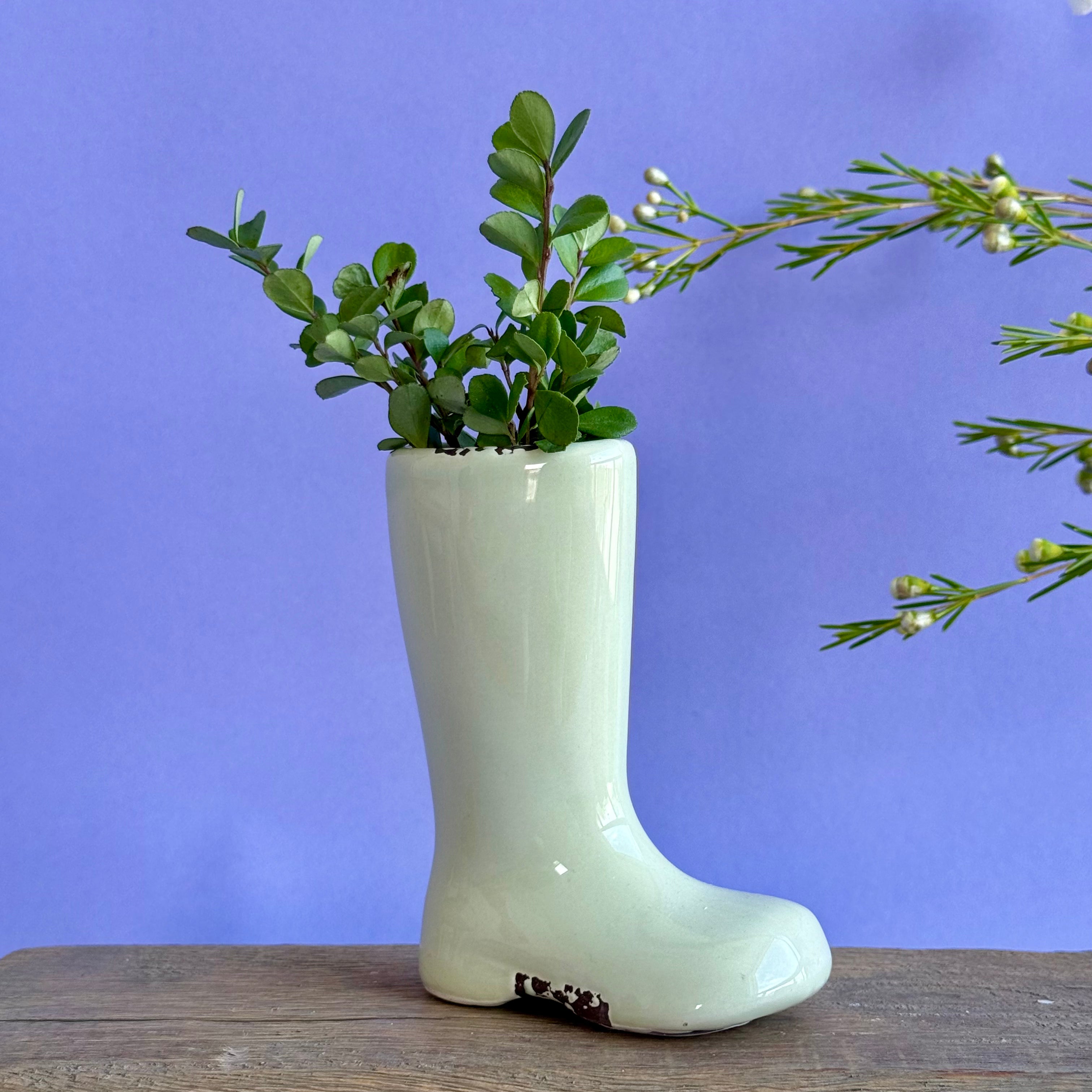 Distressed Boot Vase