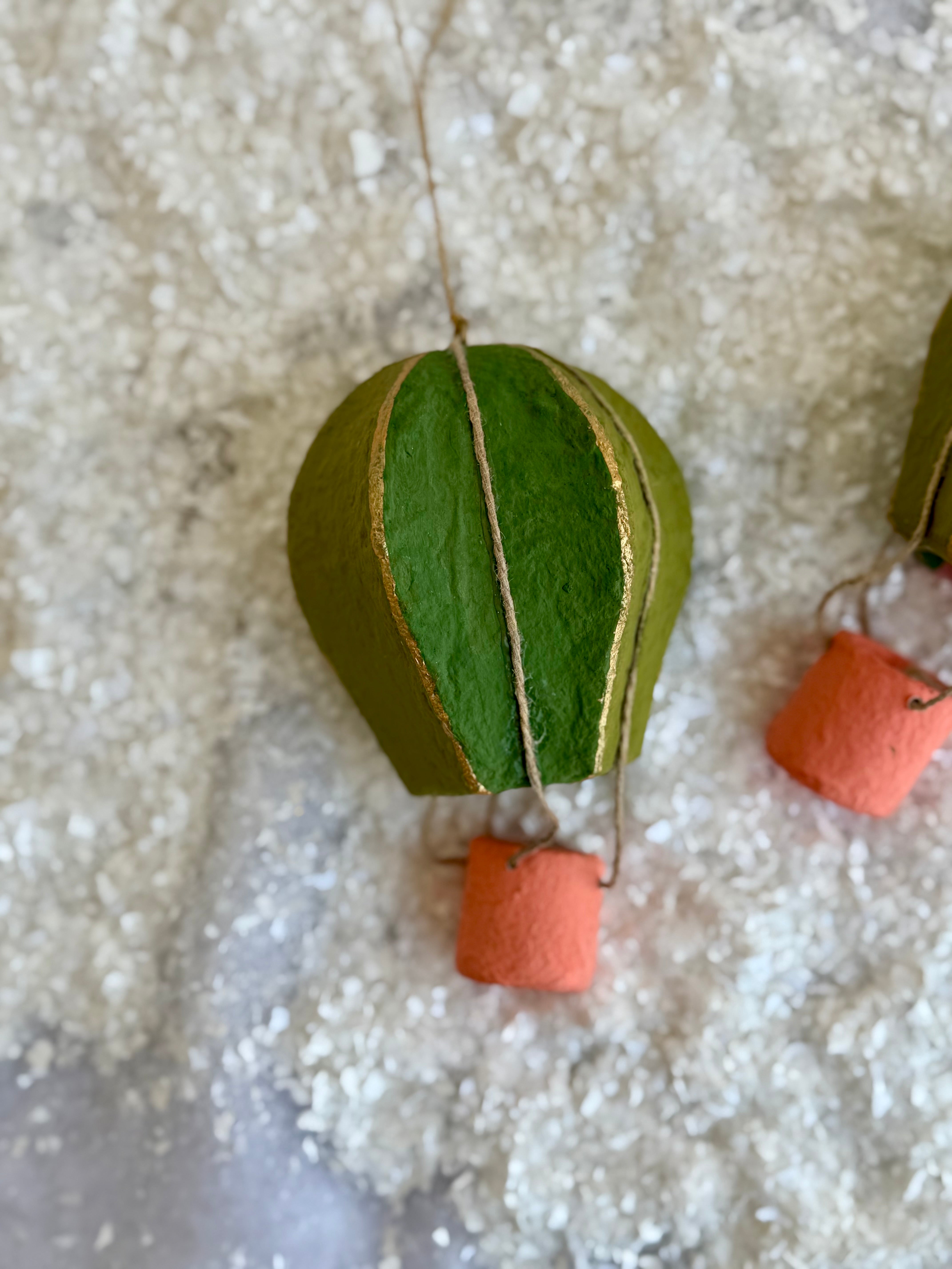 Paper Mache Hot Air Balloon Ornament