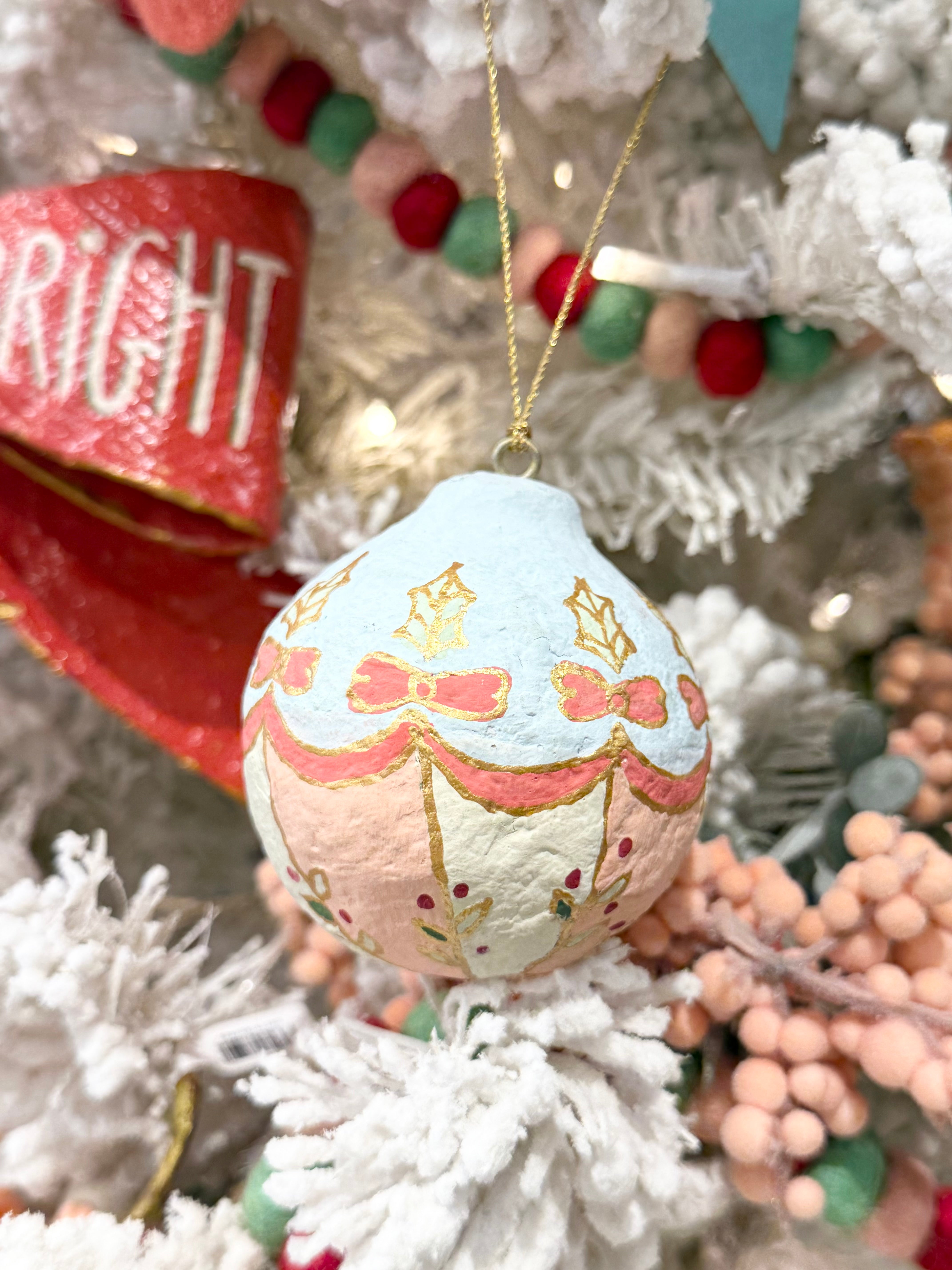 Hand-Painted Paper Mache Ornament